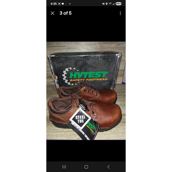 Womens Hytest Opanka Brown Lace-Up Size 11 Wide Steel Toe - Picture 3 of 5